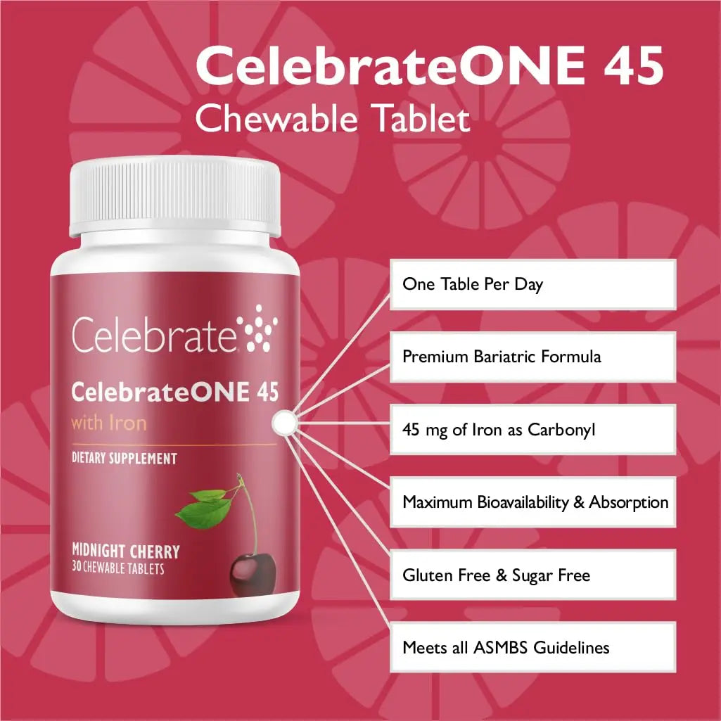 Celebrate Vitamins CelebrateONE 45 Chewables, 45mg Iron - Once Daily Bariatric Multivitamin, Essential Vitamins & Minerals Celebrate Bariatric Supplements buy supplements canada