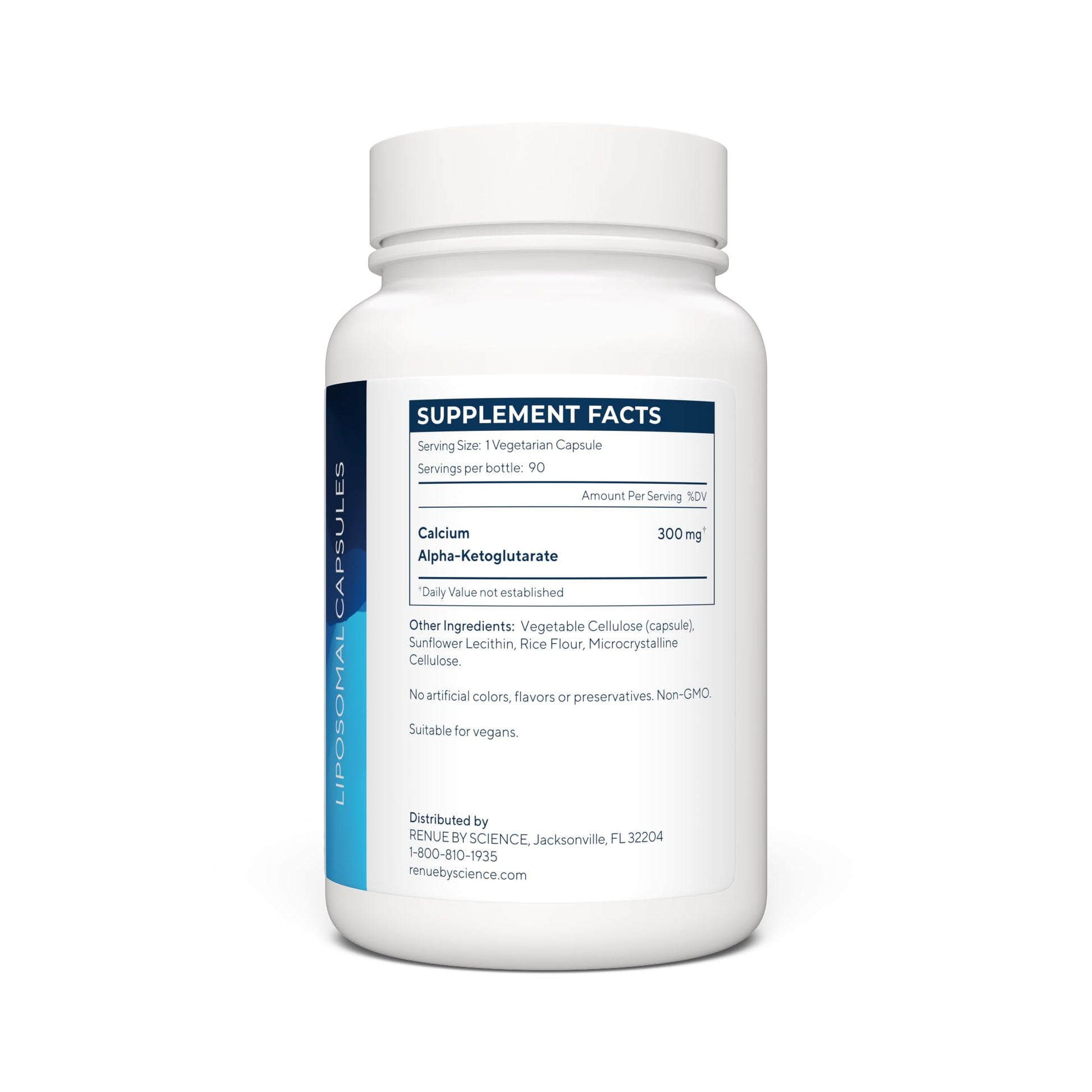 RENUE by SCIENCE CA AKG Supplement | High Strength Liposomal Calcium AKG | 90 Calcium Alpha-Ketoglutarate Capsules - 300mg CA AKG per Serving CA-AKG Supplement | Non-GMO & Made in The USA Renue By Science buy supplements canada