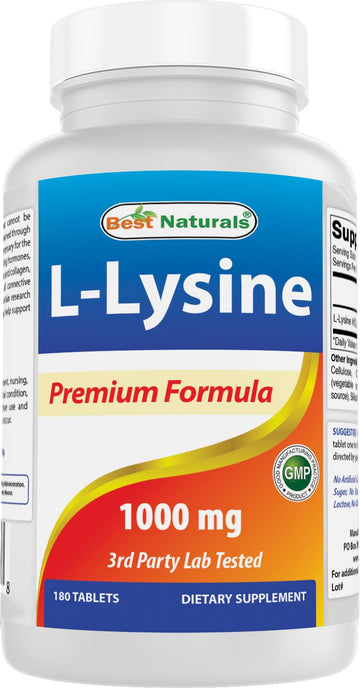 Best Naturals L-Lysine 1000mg 180 Tablets - Double Strength Lysine for stronger immune health & cold sores Best Naturals buy supplements canada