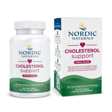 Nordic Naturals Cholesterol Support, Lemon - 60 Soft Gels - 975 Omega-3 + Red Yeast Rice & CoQ10 - Normal Cholesterol, Antioxidant Support - EPA & DHA - Non-GMO - 20 Servings Nordic Naturals buy supplements canada