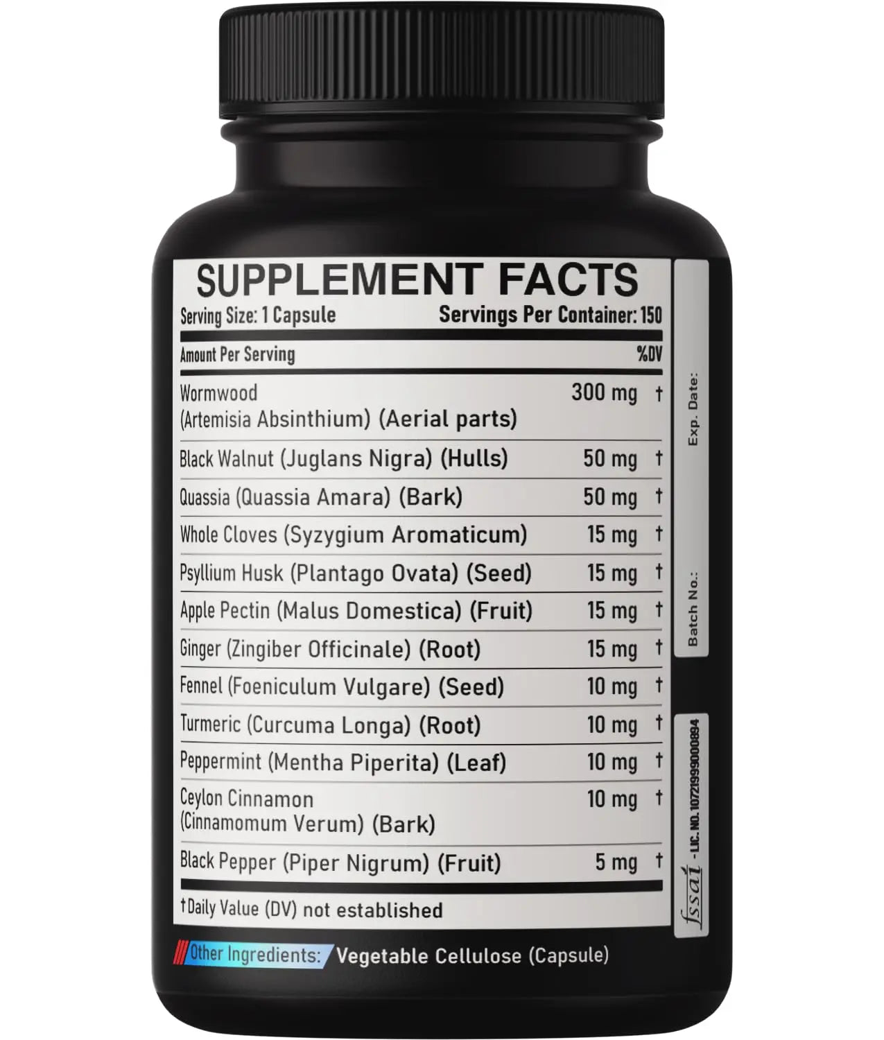 DEDICAD Premium Wormwood Extract Capsules - 5 Month Supply for Immune - 12 Herbs Blended with Black Walnut Leaves, Ginger, Turmeric & More - 150 Counts DEDICAD buy supplements canada