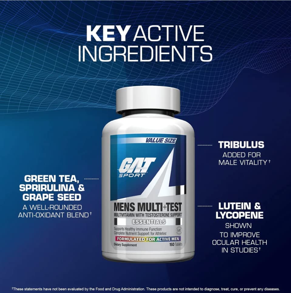 GAT SPORT Men's Multi + Test, Premium Multivitamin Tablets (60 Count) GAT SPORT buy supplements canada