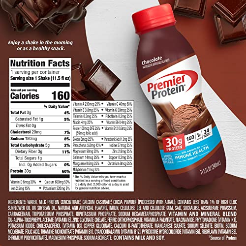 Premier Protein Shake, Chocolate, 30g Protein 1g Sugar 24 Vitamins Minerals Nutrients Premier Protein buy supplements canada