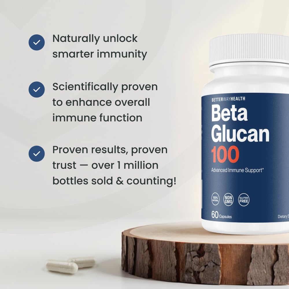 Better Way Health™ - Advanced Immune Readiness - Highly Purified 1,3/1,6 Beta Glucan 100 - Clinically Tested Immune Defense - 100mg/60 Capsules Better Way Health buy supplements canada