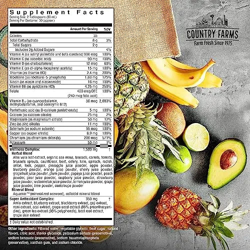 Country Farms Liquid Multivitamin, Vitamins and Minerals for Immune Support and Energy, Herbal Blend, Vegan Country Farms buy supplements canada