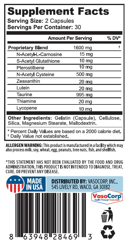 NeuropAWAY Eye Support Supplement 60CT with Lutein N-Acetyl L-Carnosine S-Acetyl Glutathione N-Acetyl Cystiene Pterostilbene Lycopene Zeaxanthin to Support Healthy Vision, Helps Blurry and Dry Eyes NeuropAWAY buy supplements canada