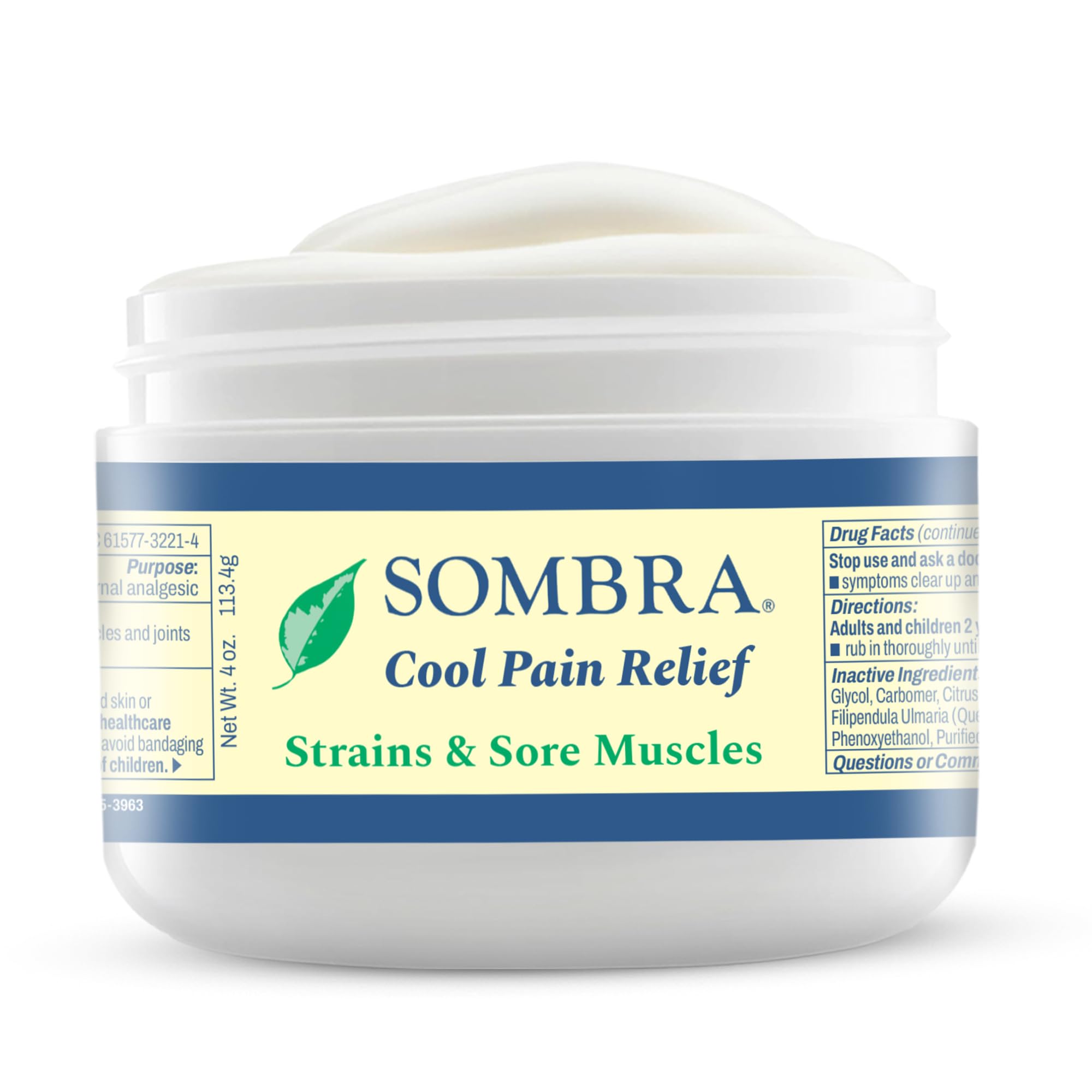 Sombra Original Cool Therapy Gel Cold Pain Relief for Swelling, Growing Pains, Soreness, Post-Workout, Vegan Formula Free of Artificial Fragrances, Dyes, NSAID, Wax, Petroleum, Alcohol - 4oz Jar Sombra buy supplements canada
