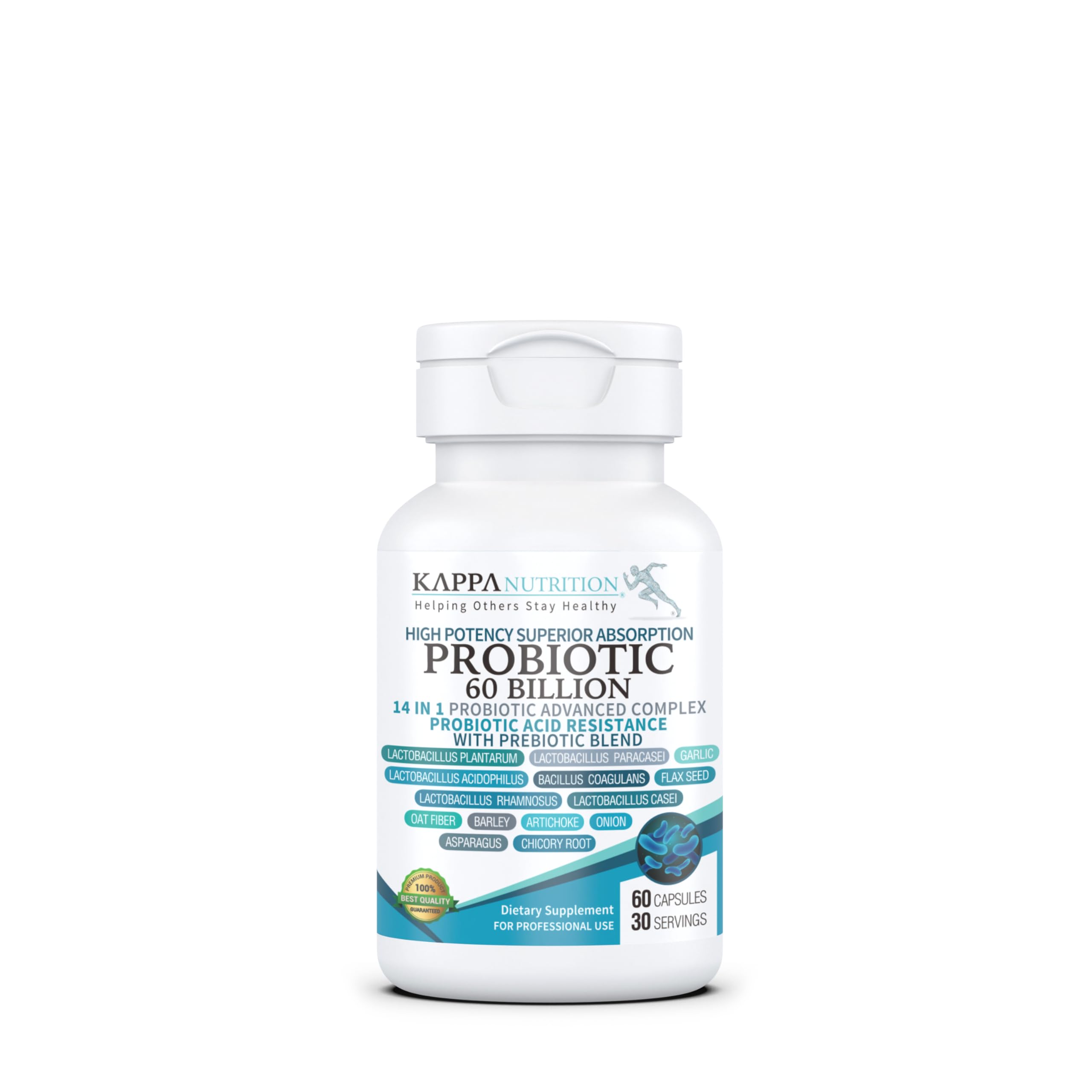KAPPA NUTRITION Probiotic 60 Billion CFU 14 in 1 Formula with Prebiotics & Acidophilus for Women, Men & Adults, Shelf Stable, Acid Resistant, Natural Supplement 60 Capsules. KAPPA NUTRITION buy supplements canada