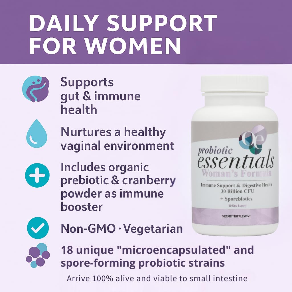 Organic Excellence Probiotics for Women – 30 Billion CFU 18 Strains Prebiotics & Sporebiotics – Gut, Vaginal, Digestive, Immune & Urinary Tract Support – 30 Capsules Organic Excellence buy supplements canada