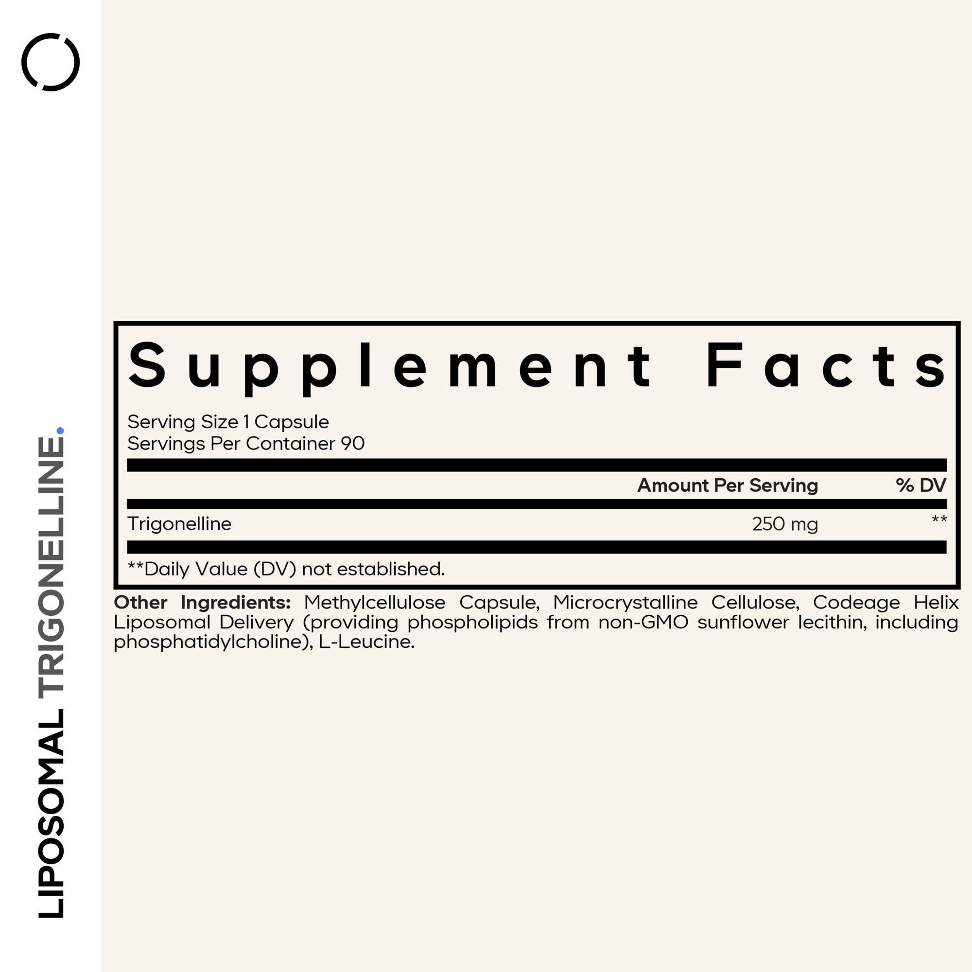 Codeage Liposomal Trigonelline - 250 mg Per Capsule - 3-Month Supply - Plant-Based Alkaloid - Liposomal Delivery for Bioavailability - Metabolic Health Support - Vegan Nootropic Non-GMO - 90 Capsules Codeage buy supplements canada