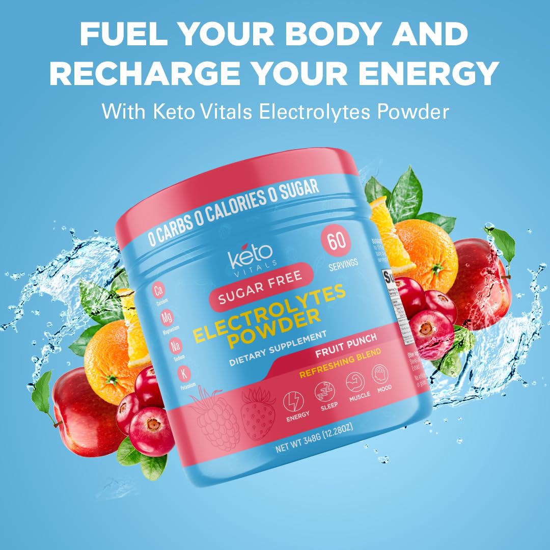 Keto Vitals Keto Electrolytes Powder | Keto-Friendly Electrolytes with Potassium, Magnesium, Sodium, Calcium | Electrolytes Sugar Free | Supplement Energy Drink Mix Keto Vitals buy supplements canada