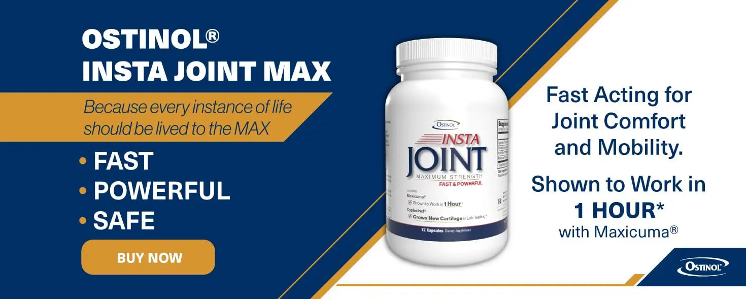Ostinol Insta Joint Maximum Strength – Advanced Joint Support Capsules with Cyplexinol®, Maxicuma®, ApresFlex® & Boswellia – Supports Cartilage, Flexibility & Mobility – 72 Capsules ZYCAL buy supplements canada