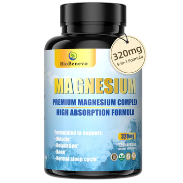 5-in-1 Magnesium Complex | 320mg of Magnesium Glycinate, Malate, Citrate… | Support for Sleep, Muscle Relaxation, and Energy Metabolism | High Absorption | Vegan, Non-GMO | 120 Capsules BioBenevo buy supplements canada