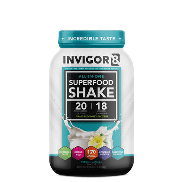INVIGOR8 Superfood Grass Fed Whey Protein Isolate Shake French Vanilla Gluten-Free INVIGOR8 buy supplements canada
