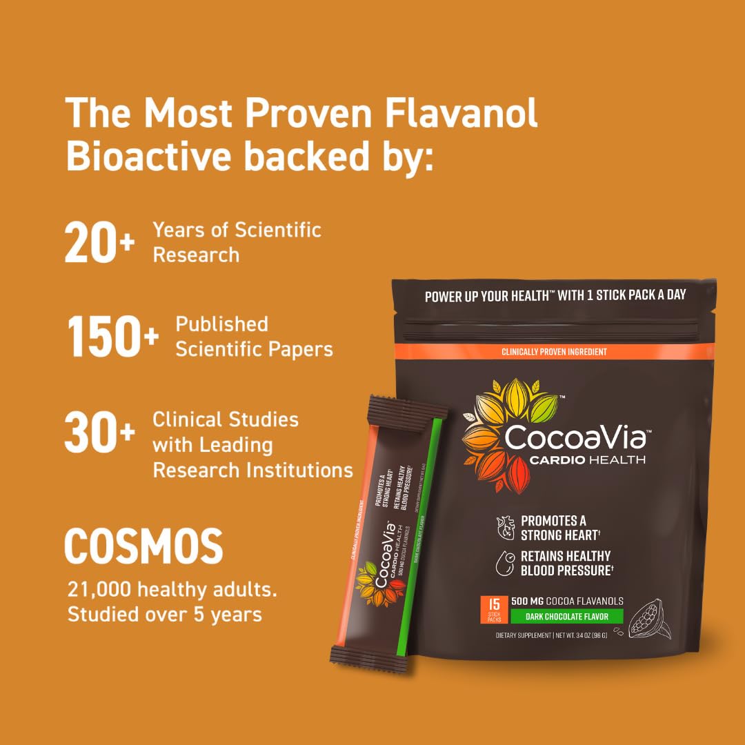 CocoaVia Cardio Health Cocoa Powder, 15 Single Serve Sticks, 500mg Cocoa Flavanols CocoaVia buy supplements canada