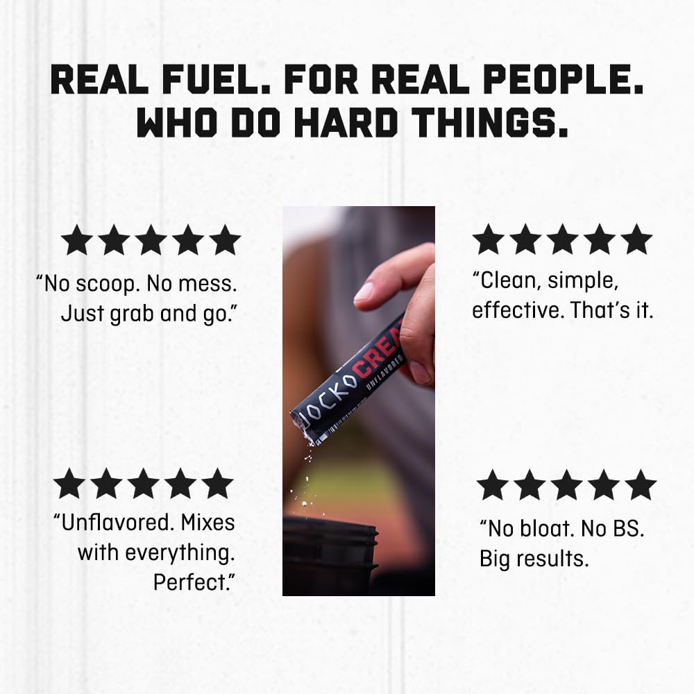 Jocko Fuel Creatine Monohydrate Stick Packs - Pure Micronized Travel Size Powders for Men & Women, Supports Muscle Growth, Strength, Recovery & Cognition, Jocko Fuel buy supplements canada