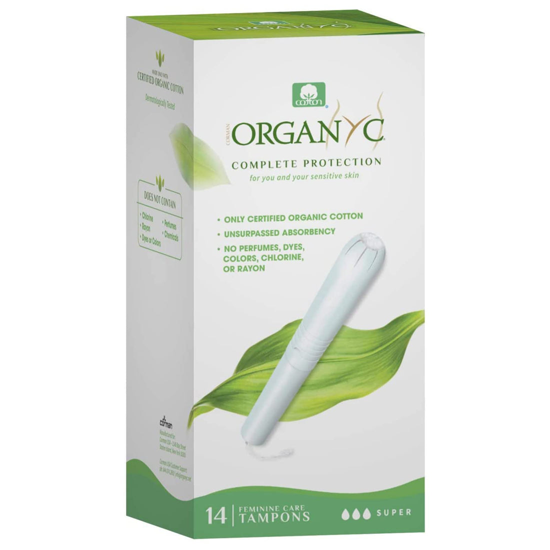 Organyc 100% Certified Organic Cotton Tampons - Cardboard Applicator, Free from Chlorine, Perfumes Organyc buy supplements canada