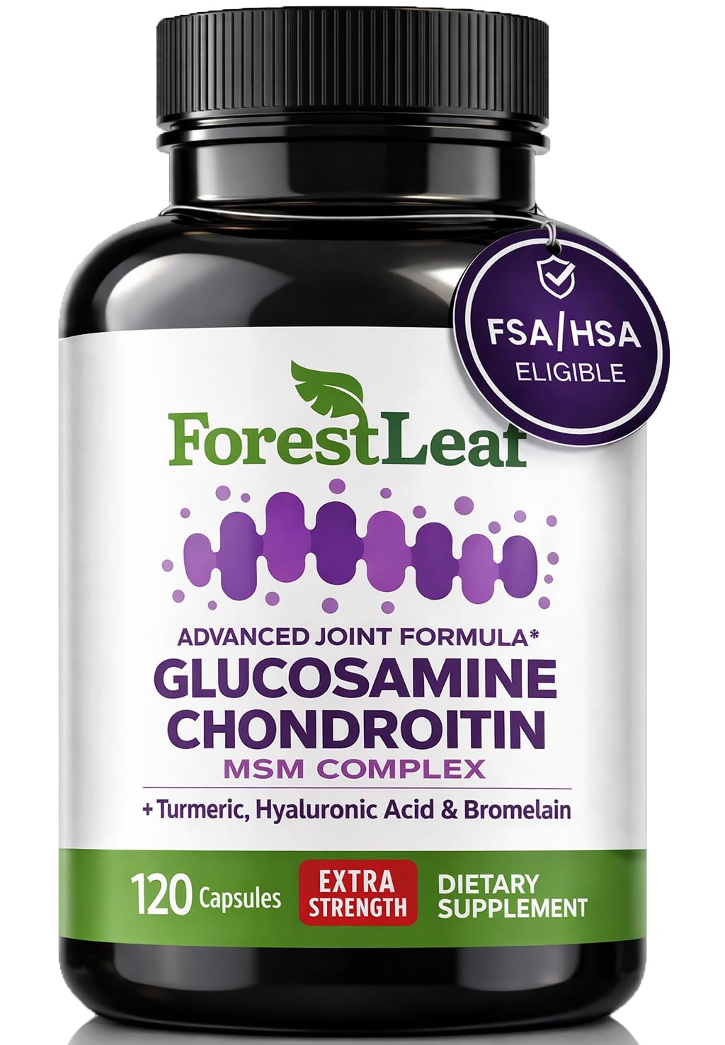 ForestLeaf Glucosamine Chondroitin MSM Joint Supplement Complex - 1200mg - 120 Caps ForestLeaf buy supplements canada