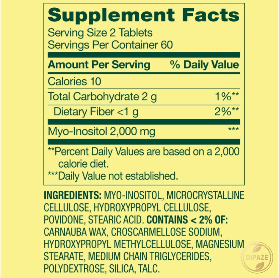 Spring Valley Hormone Balance Myo-Inositol 2000mg Dietary Supplement Tablets, 120 Count + Dipaze Gift (Container) Aus Healthcare buy supplements canada
