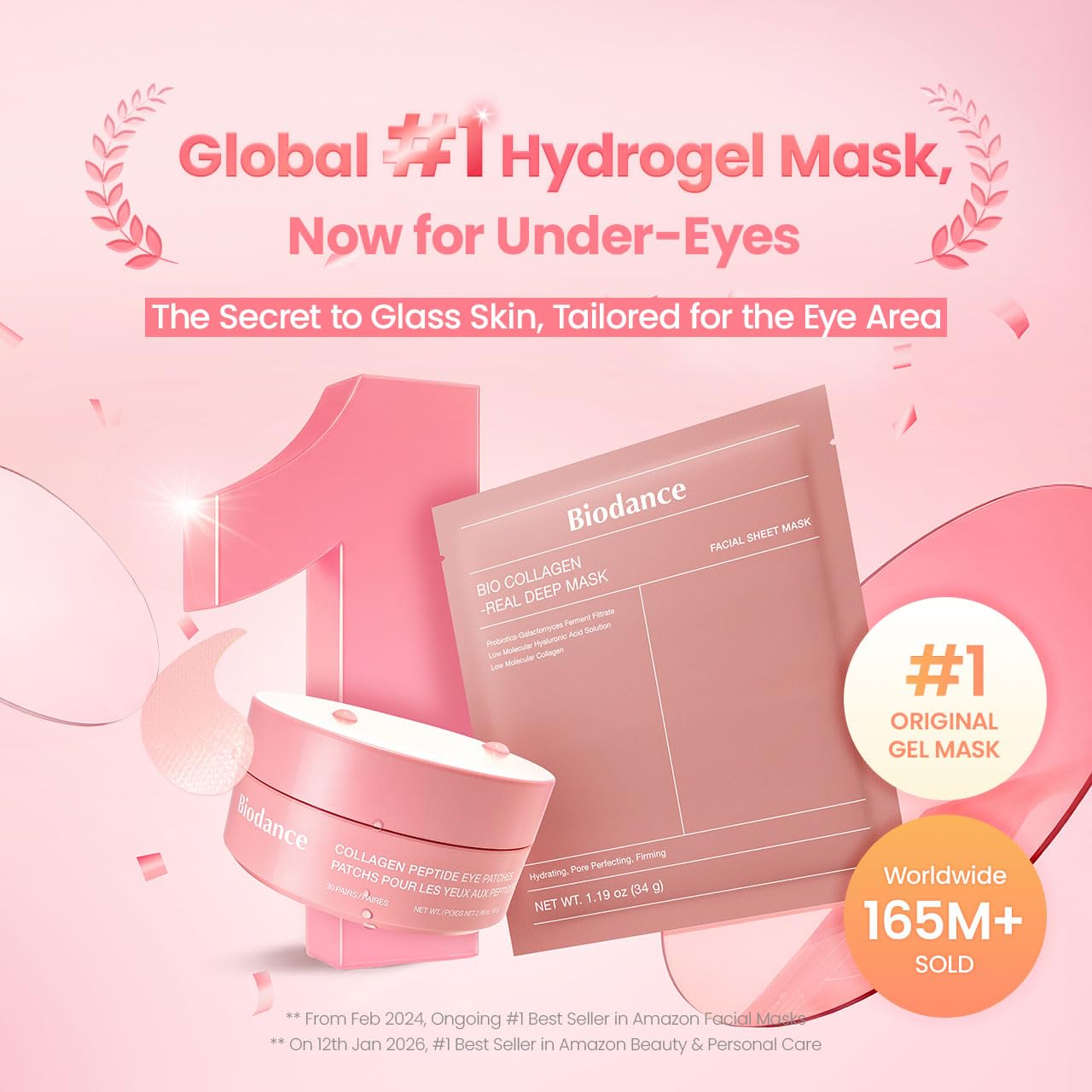 BIODANCE Collagen Peptide Eye Patches, Anti Wrinkle & Smile Line Patches for Face, Under Eye Mask for Fine Lines & Eye Bags, Travel Essentials & Self Care Gifts for Women, Korean Skin Care (60 Count) BIODANCE buy supplements canada