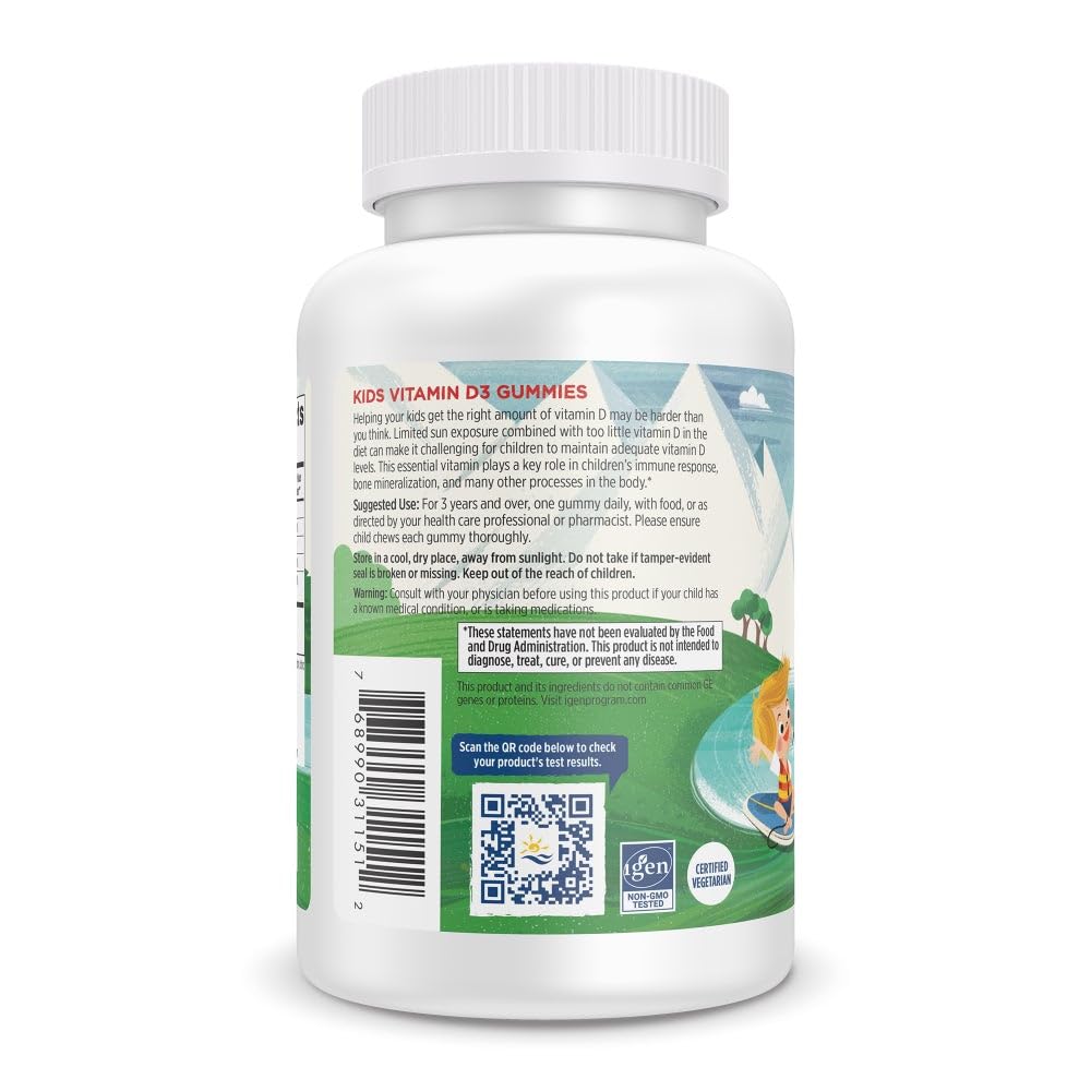 Nordic Naturals Vitamin D3 Gummies Kids, Wild Watermelon Splash - 120 Gummies - 400 IU Vitamin D3 - Bone Health, Healthy Immunity - Non-GMO, Vegetarian - 120 Servings Nordic Naturals buy supplements canada