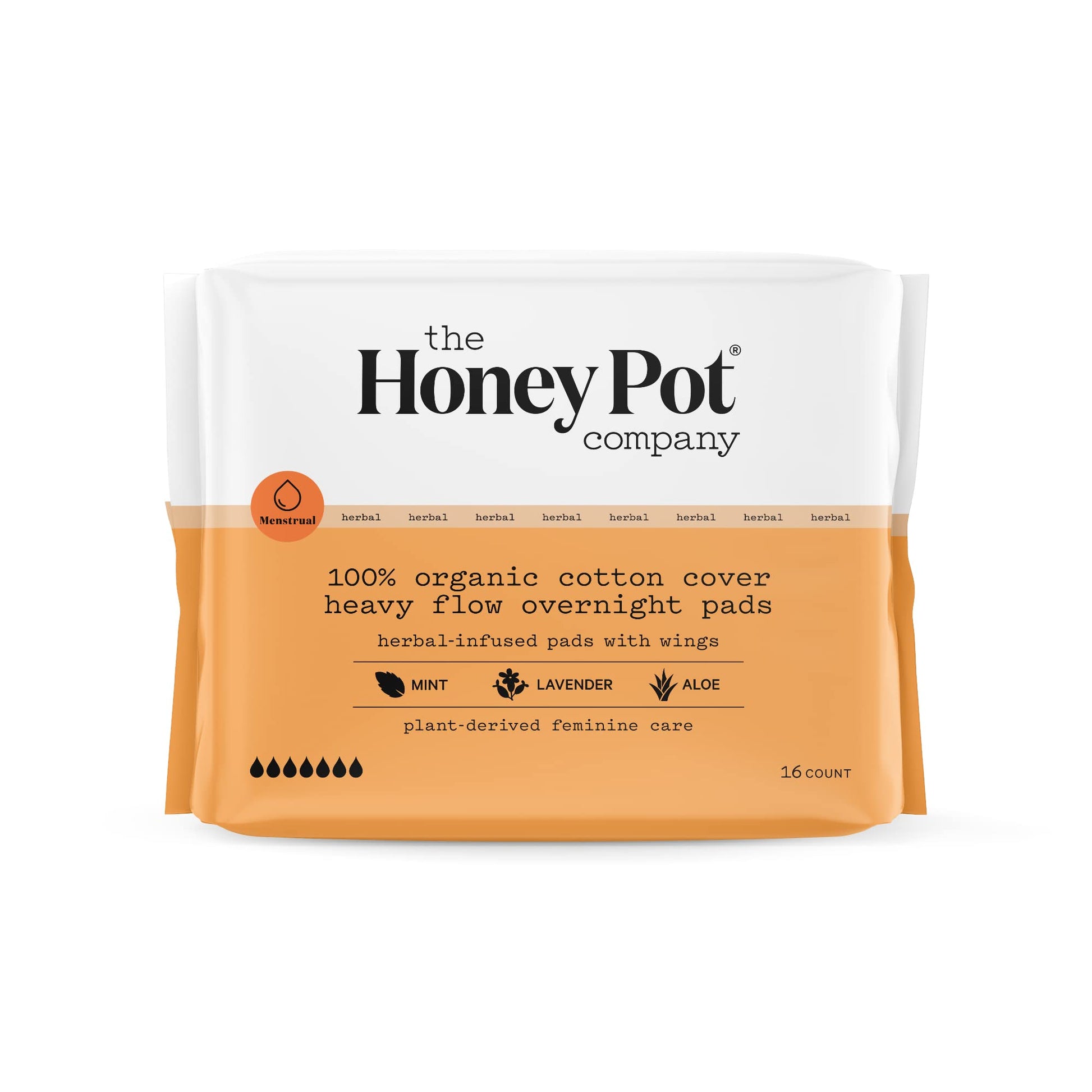 The Honey Pot Company - Herbal Overnight Heavy Flow Pads w/Wings - Organic Pads for Women The Honey Pot Company buy supplements canada