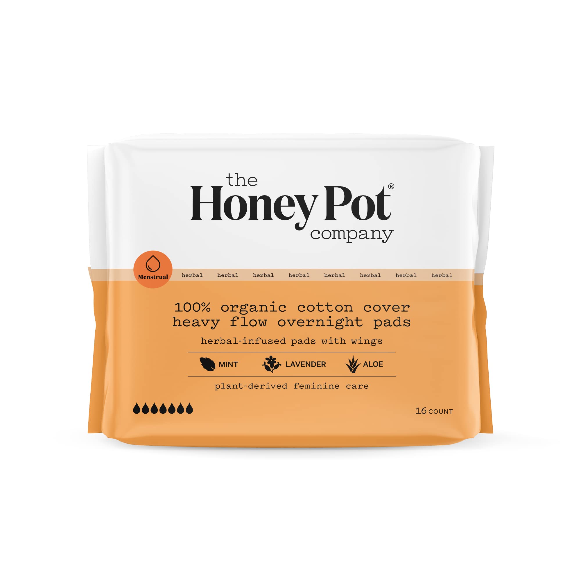 The Honey Pot Company - Herbal Overnight Heavy Flow Pads w/Wings - Organic Pads for Women The Honey Pot Company buy supplements canada