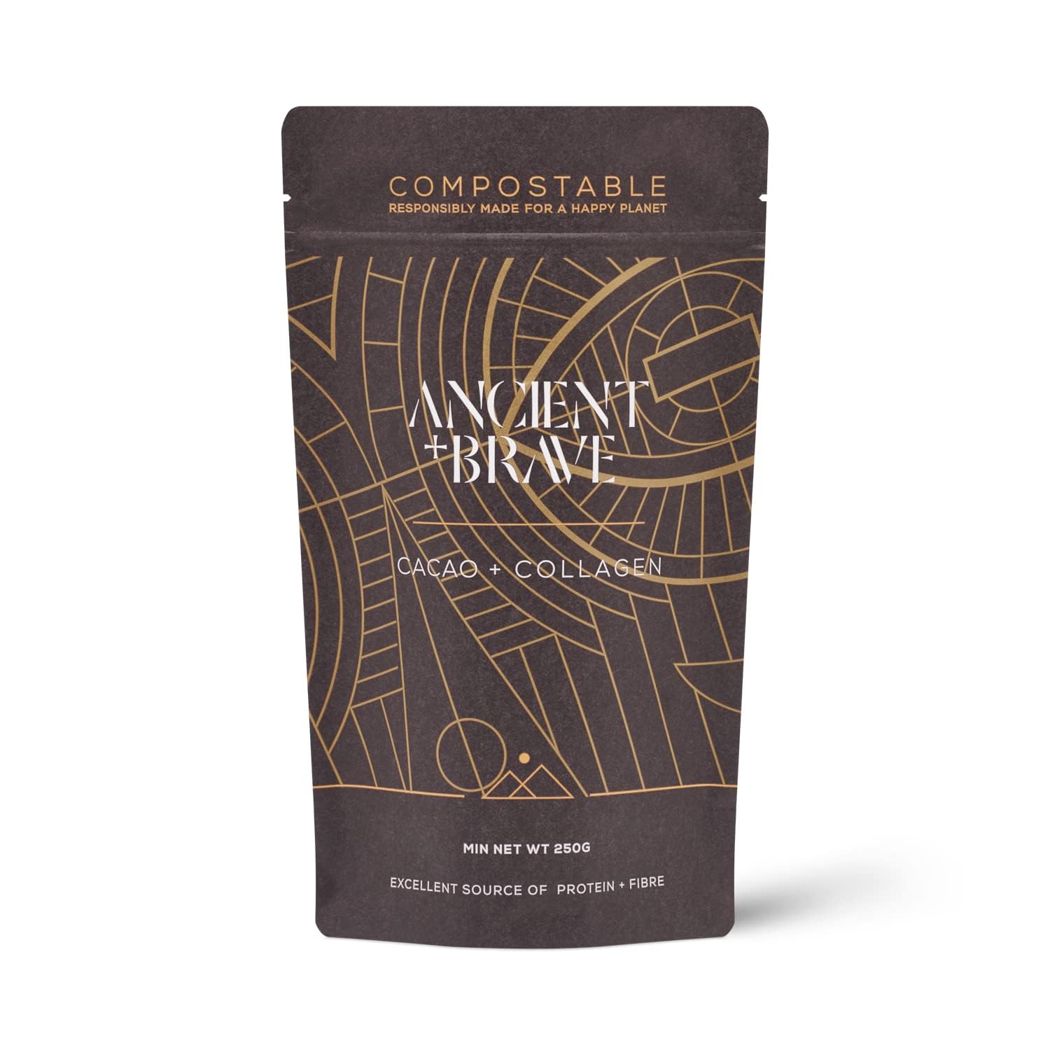 Ancient + Brave - Cacao + Collagen Powder 250g - Peruvian Raw Cacao Hot Chocolate with Grass Ancient + Brave buy supplements canada