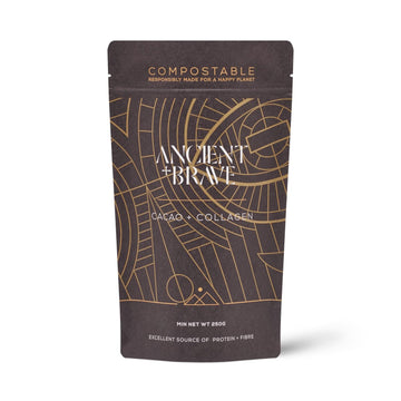 Ancient + Brave - Cacao + Collagen Powder 250g - Peruvian Raw Cacao Hot Chocolate with Grass Ancient + Brave buy supplements canada