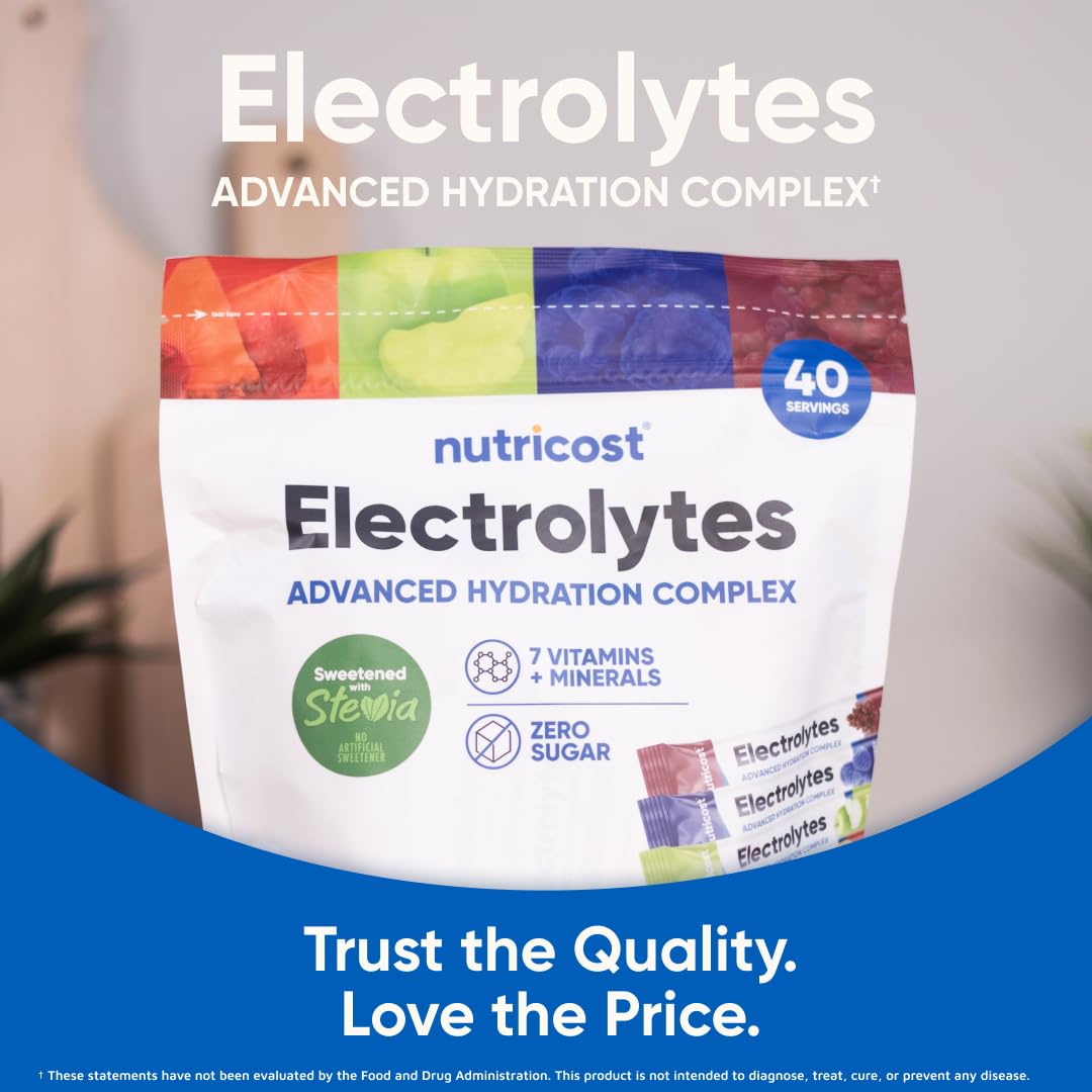 Nutricost Electrolytes Complex, Variety Pack Flavored, 40 Stickpacks - Advanced Hydration Complex Nutricost buy supplements canada