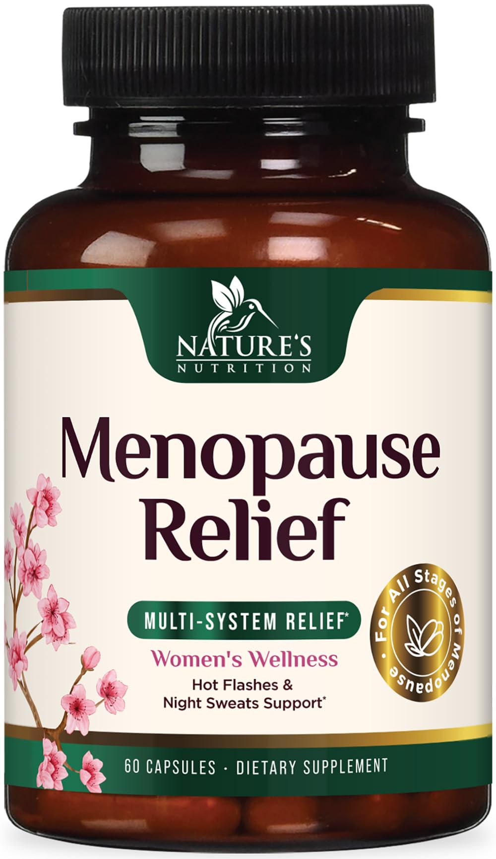 Menopause Supplement for Women - Natural Menopause Relief Support for Mild Hot Flashes & Night Sweats - Best Probiotics for Women, Dong Quai, Black Cohosh, Ashwagandha - Bottled in USA - 60 Capsules Nature's Nutrition buy supplements canada