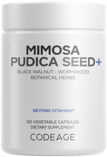 Codeage Organic Mimosa Pudica Seed Capsules - Mimosa Pudica Seeds Supplement - Black Walnut, Cloves, Vidanga, Neem, BioPerine - All in One - Sensitive Plant Pills - Non-GMO & Vegan - 120 Capsules Codeage buy supplements canada