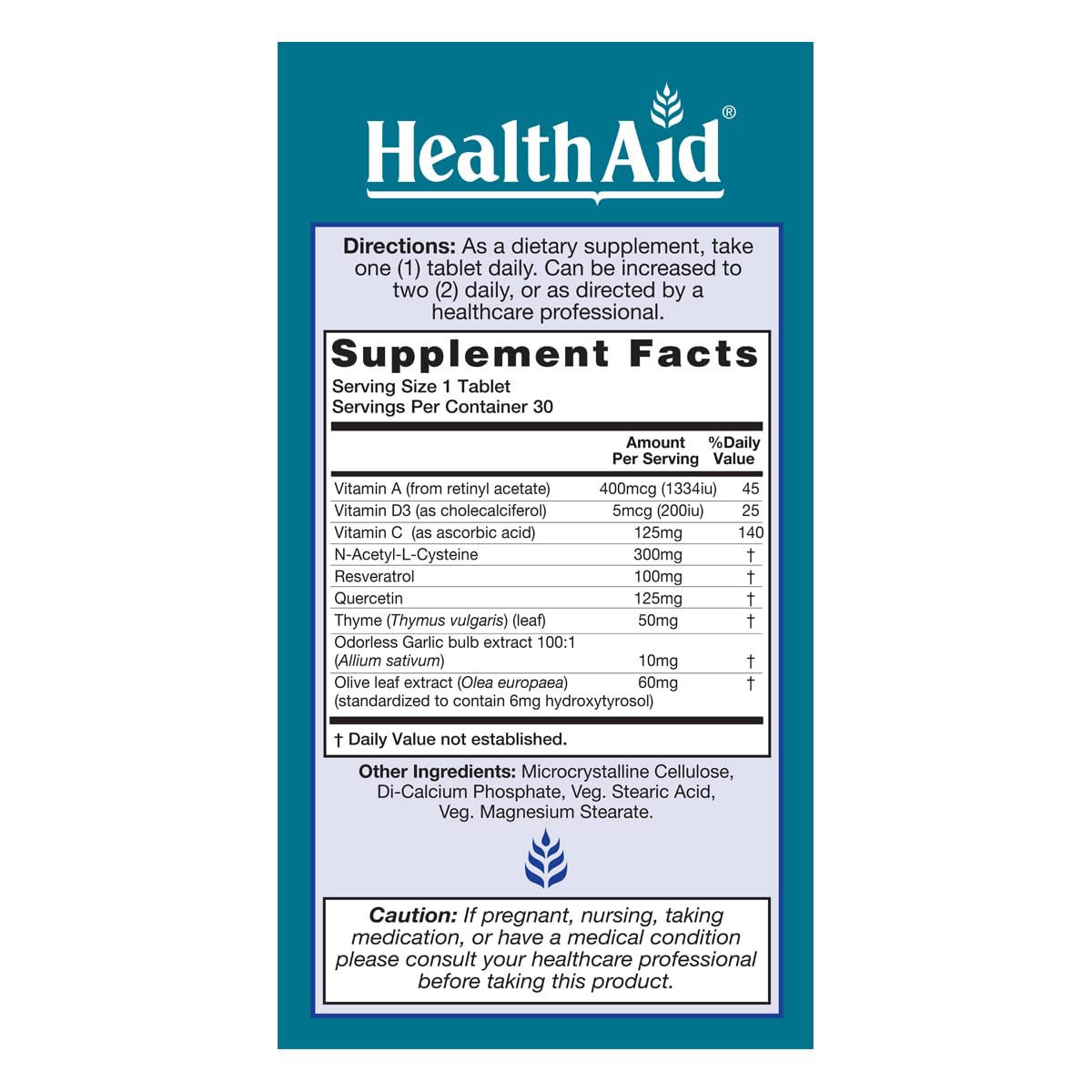 HealthAid LungForte 30 Tablets – Daily Antioxidant Lung Support with NAC, Resveratrol, Olive Leaf, Thyme & Vitamins A, C & D3 – Vegetarian, Non‑GMO HealthAid buy supplements canada