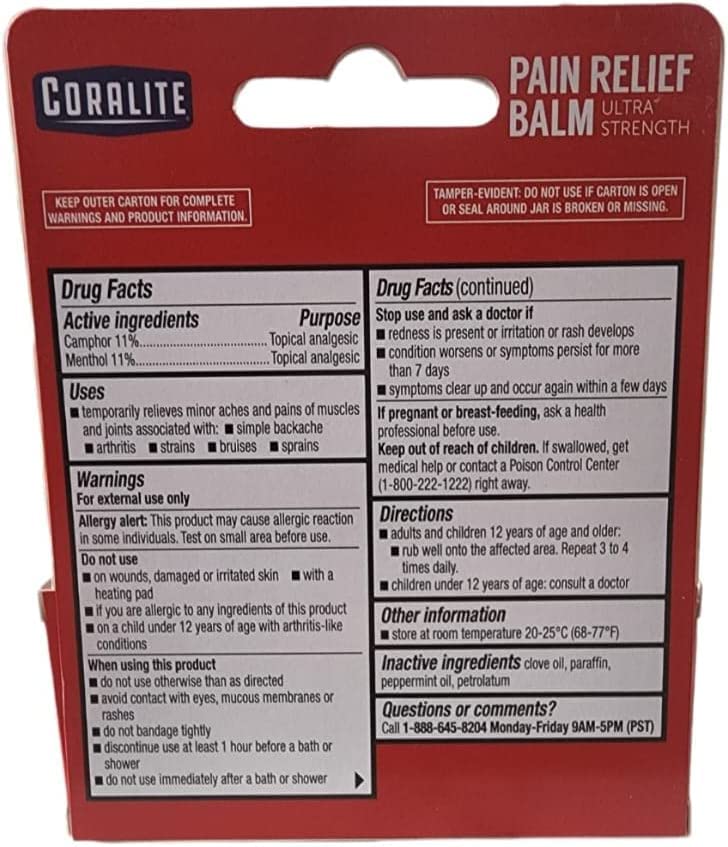 [3-Pack] Coralite Ultra Strength Pain Relief Balm by Coralite Coralite buy supplements canada