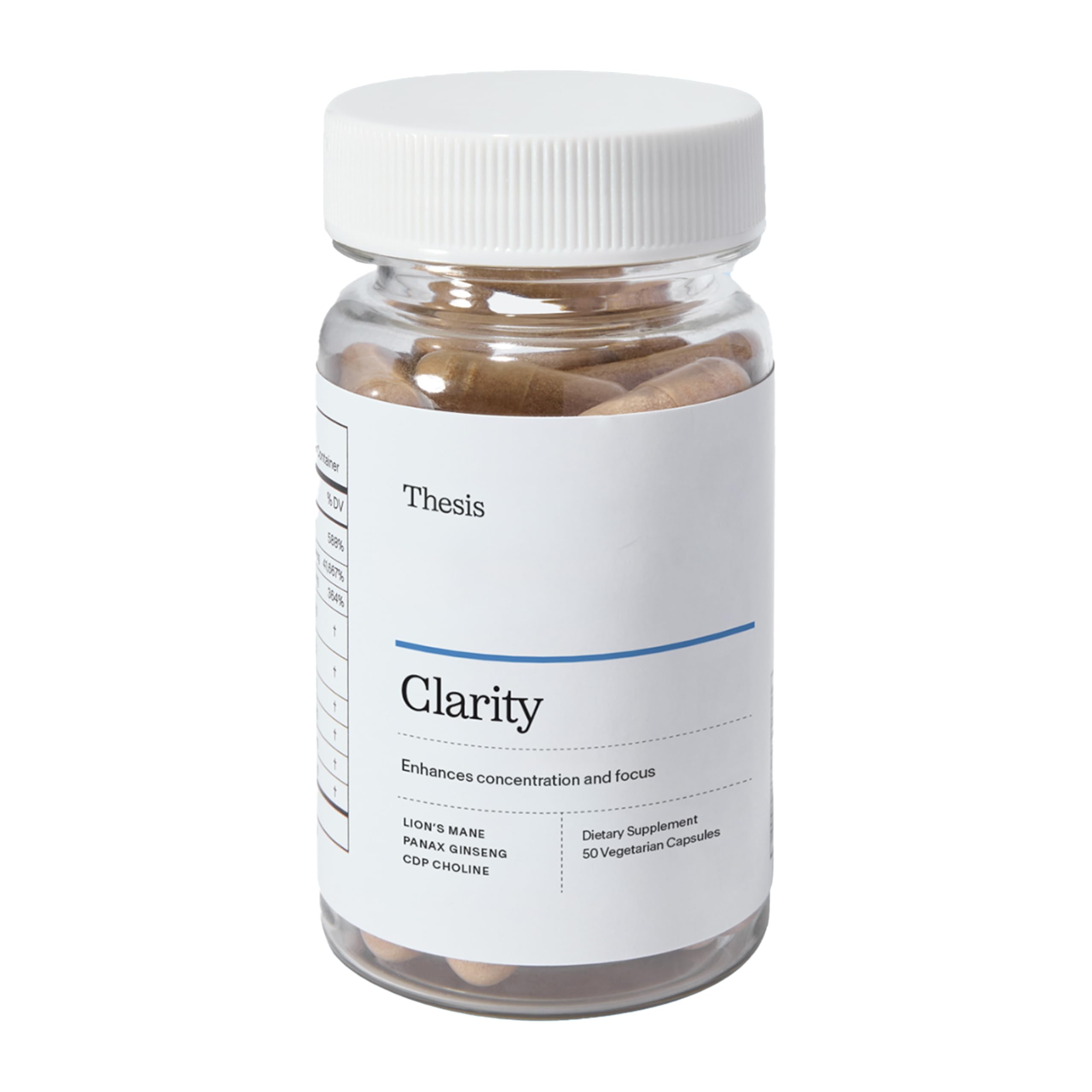 Thesis Clarity Nootropic Supplement for Men & Women with Lions Mane, CDP Choline, Panax Ginseng, Vitamin B6 & Caffeine, Cognitive Support Capsules, Vegan, Non GMO, 25 Servings THESIS buy supplements canada
