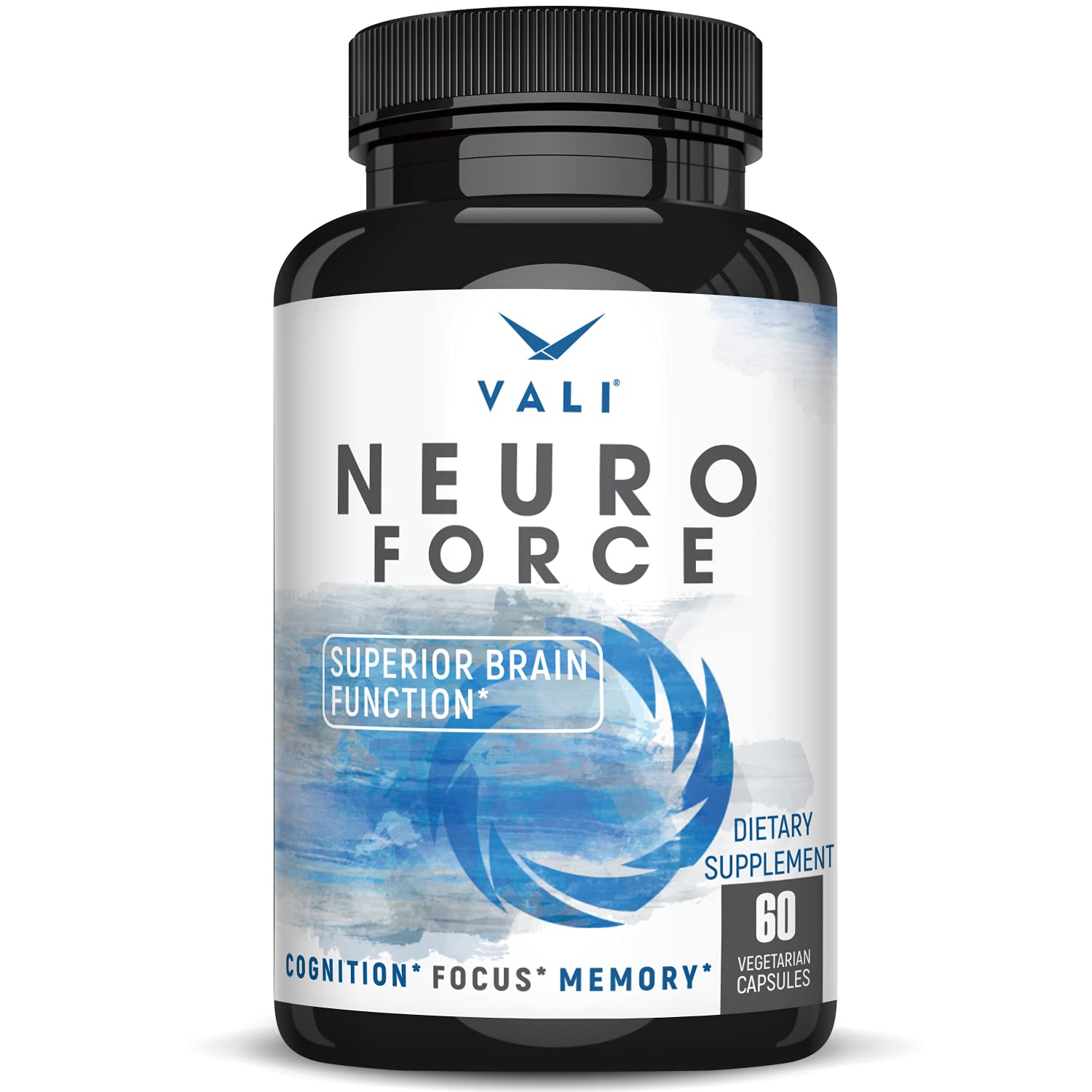 VALI Neuro Force Brain Booster Supplement for Focus, Memory, Clarity & Energy. Extra Strength Nootropic Cognitive Function Support for Mental Performance. with Natural Caffeine. 60 Veggie Capsules VALI buy supplements canada