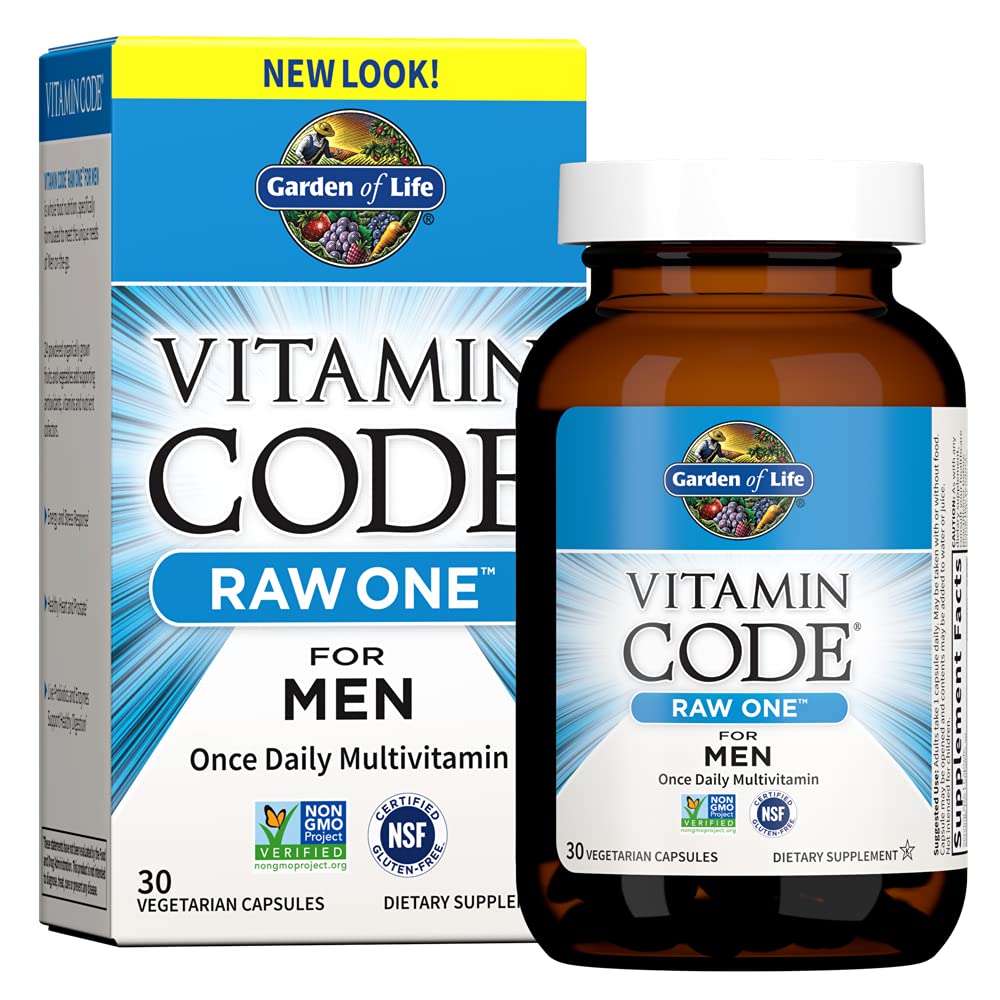 Garden of Life Vitamin Code Raw One Men's Multivitamin with Zinc Supplements for Immune and Skin Health, 30 Capsules Garden of Life buy supplements canada