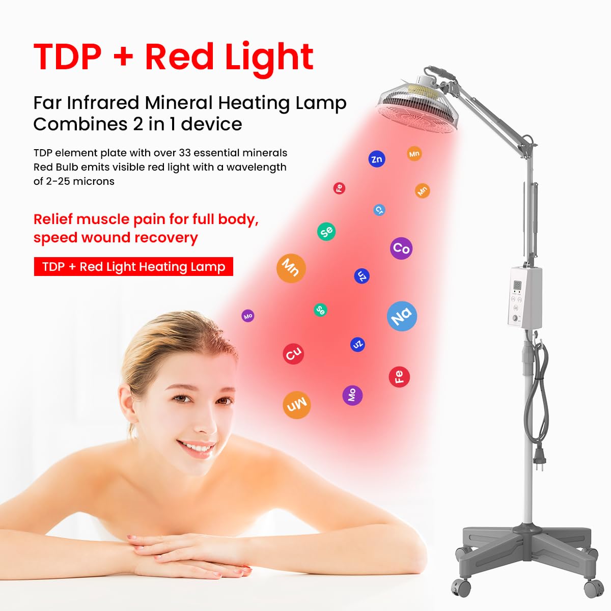 TDP and Infrared Red Light Therapy with Base, 2 in 1 Infrared Heat Lamp Device with 275W Bulb YUNCHI buy supplements canada