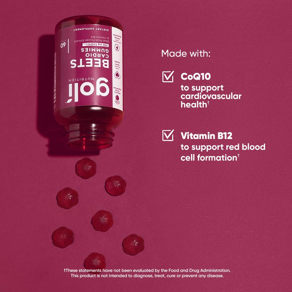 Goli Nutritional Supplement, Beets Cardio Gummy - 60 Count - CoQ10 & Beet Root Extract Goli buy supplements canada