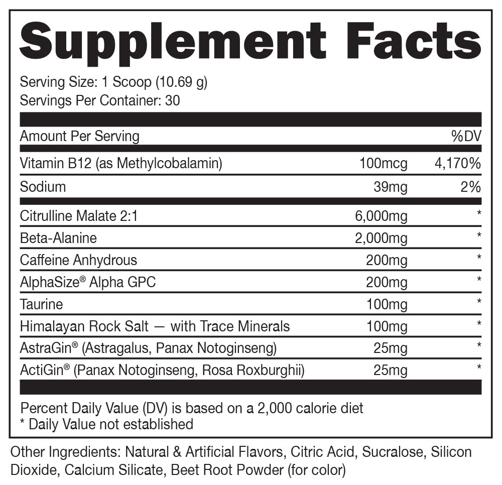 Bucked Up Pre Workout - Best Tasting - 6 Grams Citrulline, 2 Grams Beta Alanine Non Proprietary Blend, Powder (Strawberry Kiwi) Bucked Up buy supplements canada
