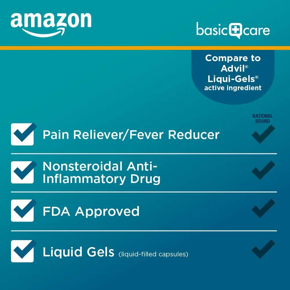 Basic Care Ibuprofen Liquid Gels, 160 Count Amazon Basic Care buy supplements canada