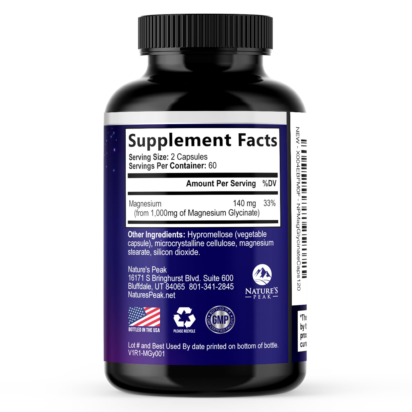 Magnesium Glycinate Capsules 1000mg Per Serving - Pure & Chelated for Max Absorption - Supports Muscle, Nerve & Heart Health, Sleep Support - Magnesium Supplement for Whole Body Support - 120 Capsules Nature's Peak buy supplements canada