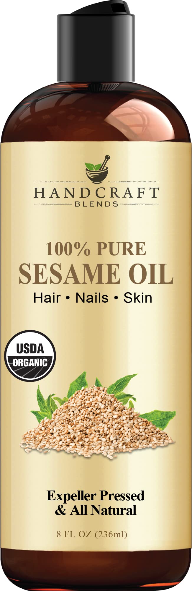 Handcraft Blends Organic Sesame Oil for Skin and Hair 8 oz - 100% Pure and Natural - Premium Handcraft Blends buy supplements canada
