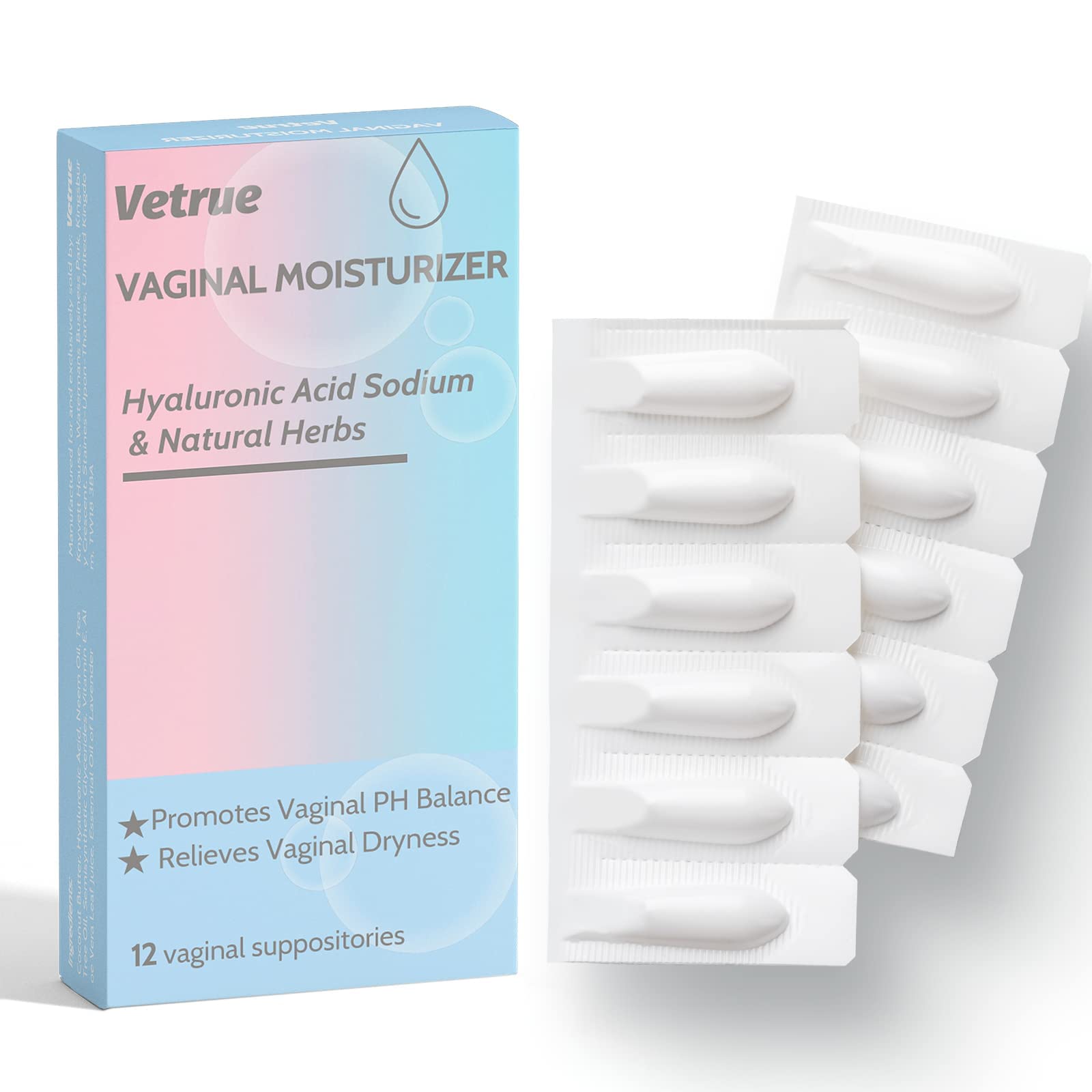 vetrue Intimate Moisturizer, Vaginal Suppository for Dryness & Discomfort, Feminine Long Lasting vetrue buy supplements canada