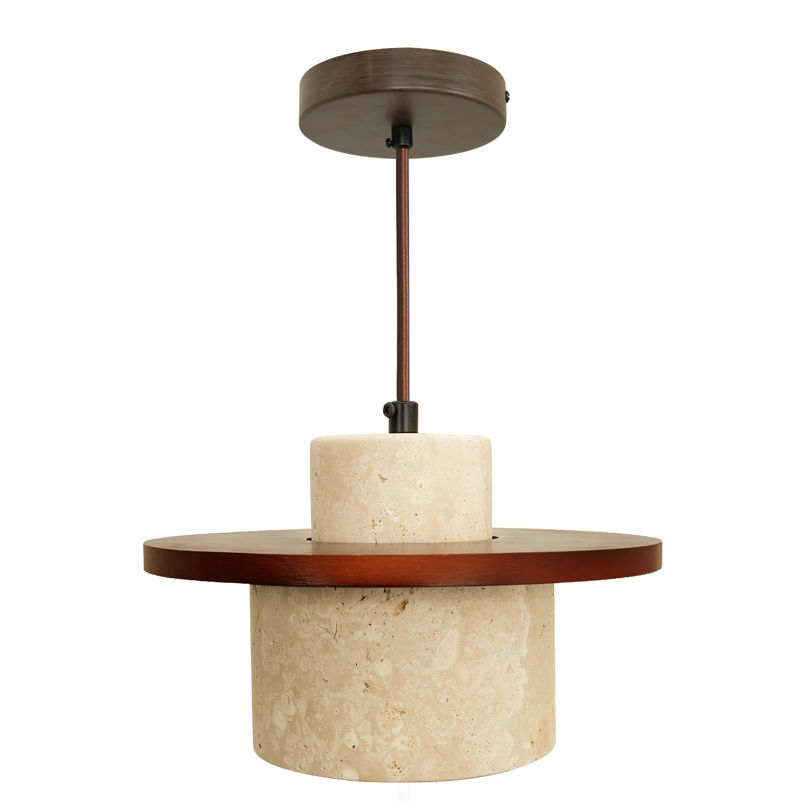 Nordic Pendant Light Natural Yellow Travertine Lamp Simple Wabi Sabi Lamp Suitable for Restaurant Bedside Kitchen Island Cafe Wood Pendant Light (Walnut Color) Generic buy supplements canada