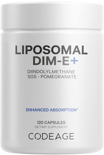 Codeage Liposomal DIM Supplement - 4 Months Supply of DIM Vitamins and SGS, Pomegranate, Broccoli, Vitamin E Isomers Tocopherols Alpha Beta Gamma Delta - Liposomal Formula - Gluten-Free - 120 Capsules Codeage buy supplements canada