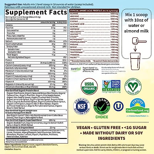 Garden of Life Raw Organic Fit Vegan Protein Powder Chocolate, 28g Plant Based Protein Garden of Life buy supplements canada