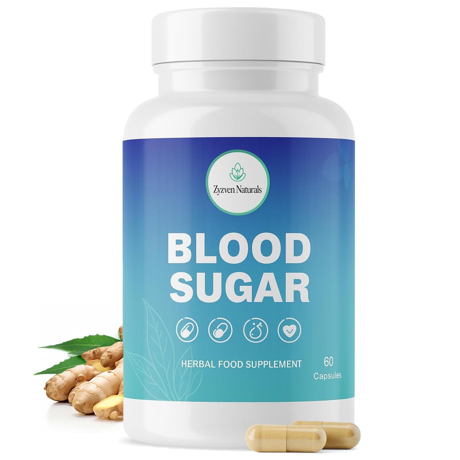 Zyzven Naturals Blood Sugar Support Supplement – 60 Vegan Capsules | Herbal Supplement with Moringa, Cinnamon, Ginger, Neem & Fenugreek | Plant-Based Wellness Supplement - Serving: 2 Capsules/Day Zyzven Naturals buy supplements canada
