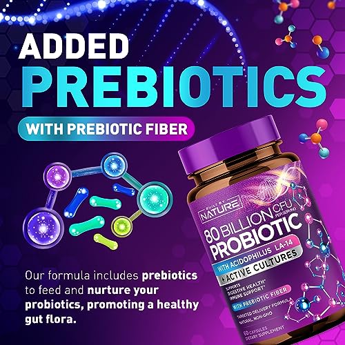 80 Billion CFU Probiotic - Daily Digestive Gut Health Supplement for Men & Women Built by Nature buy supplements canada