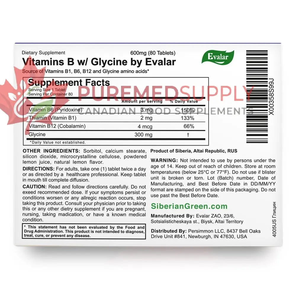 Glycine Forte Evalar 60 Tabs Evalar buy supplements canada